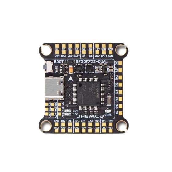 Original JHEMCU GF30F722 Dual BEC Double Gyro 3-6S Compatible RC Drone High-Definition 3-6S Plastic Flight Controller